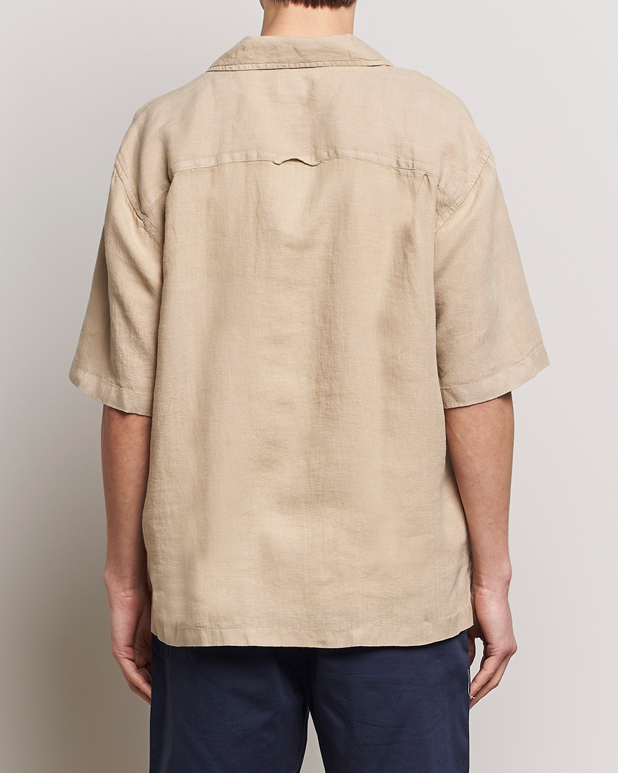 Heren | Overhemden | GANT | Relaxed Fit Linen Resort Short Sleeve Shirt Concrete Beige