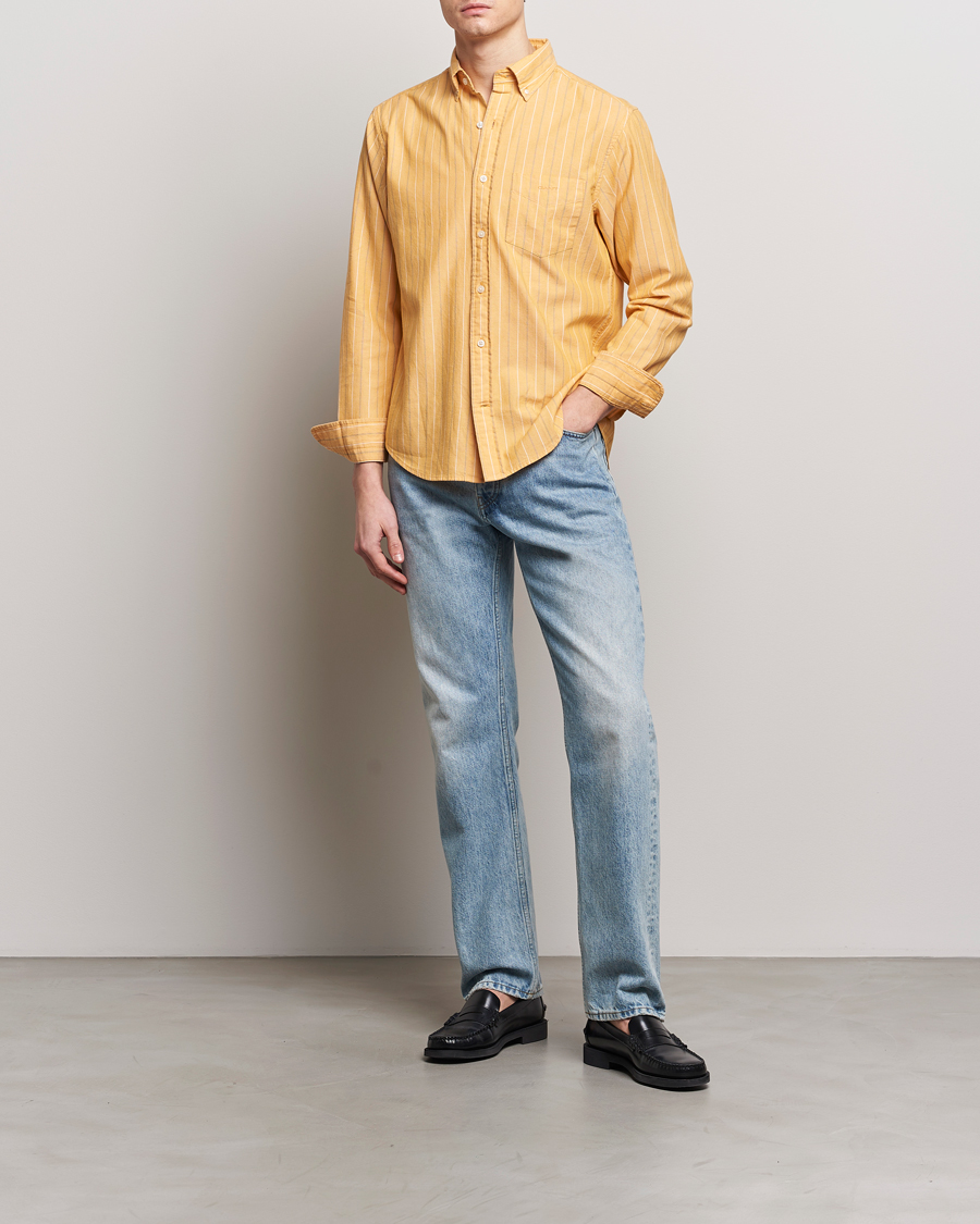 Heren | Overhemden | GANT | Regular Fit Archive Striped Oxford Shirt Medal Yellow