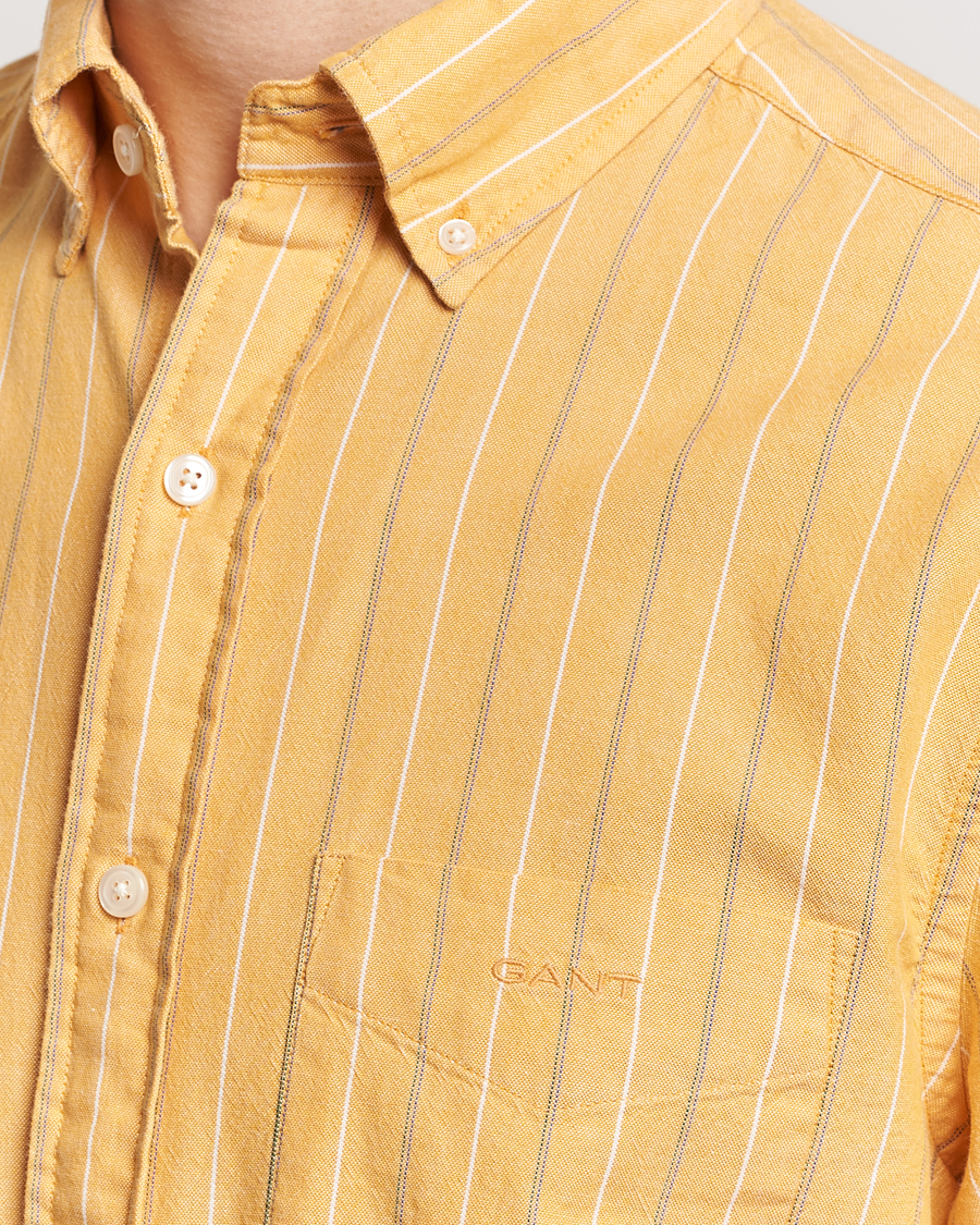 Heren | Overhemden | GANT | Regular Fit Archive Striped Oxford Shirt Medal Yellow