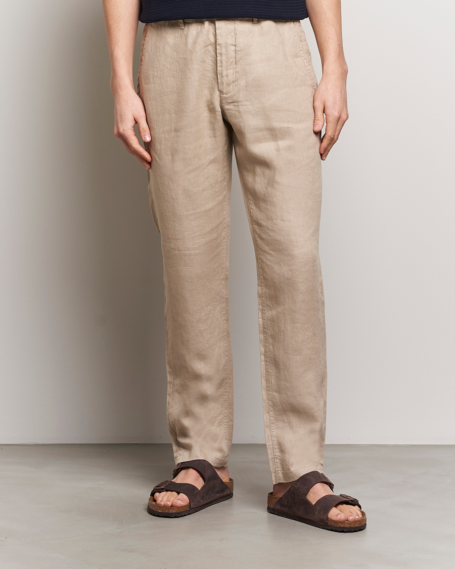 Heren | Linnen broeken | GANT | Relaxed Linen Drawstring Pants Dry Sand