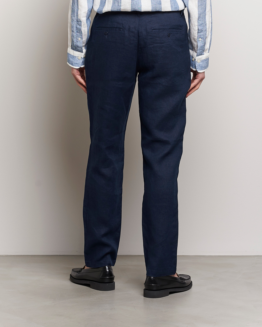 Heren | Broeken | GANT | Relaxed Linen Drawstring Pants Marine