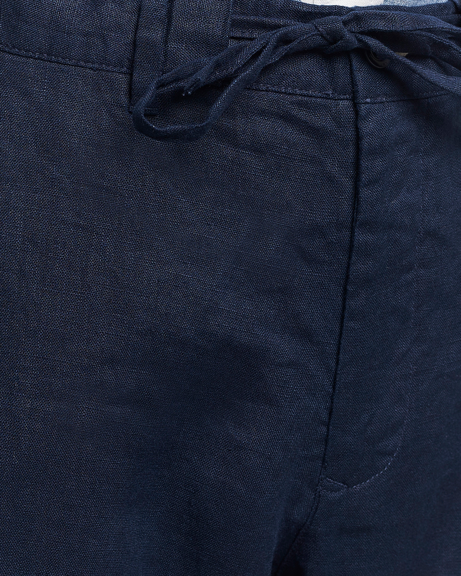 Heren | Broeken | GANT | Relaxed Linen Drawstring Pants Marine
