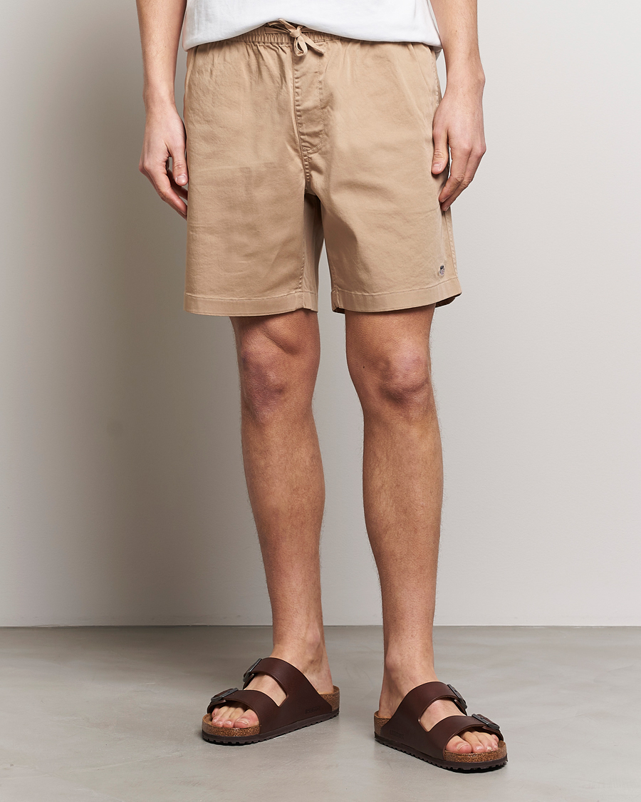 Heren | GANT | GANT | Drawstring Logo Shorts Dark Khaki