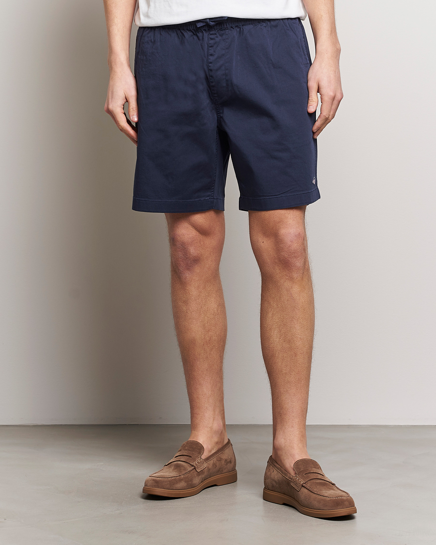 Heren | Preppy Authentic | GANT | Drawstring Logo Shorts Marine