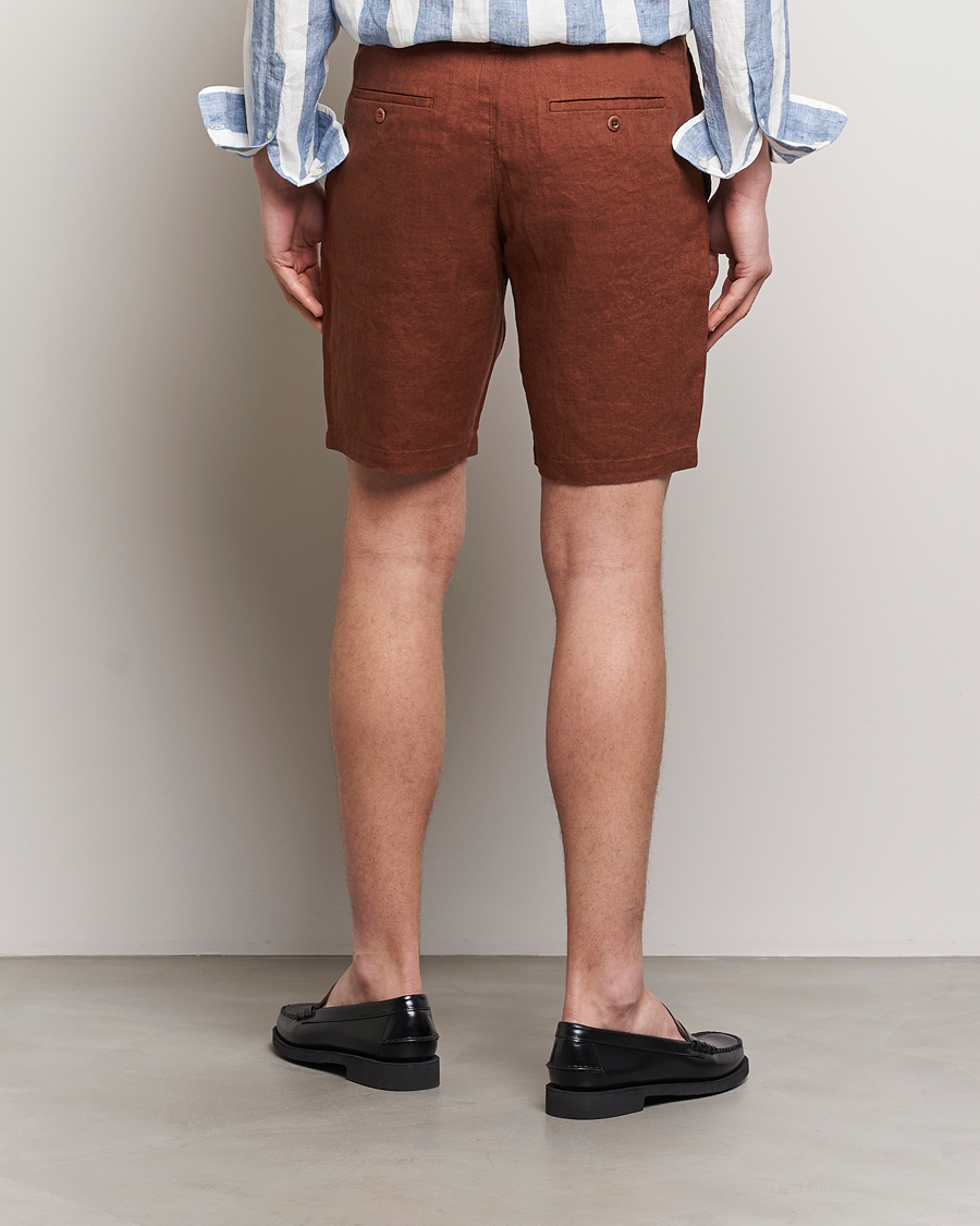 Heren | Korte broek | GANT | Relaxed Linen Drawstring Shorts Cognac Brown
