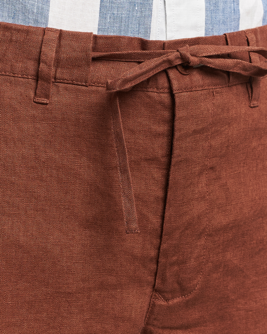 Heren | Korte broek | GANT | Relaxed Linen Drawstring Shorts Cognac Brown