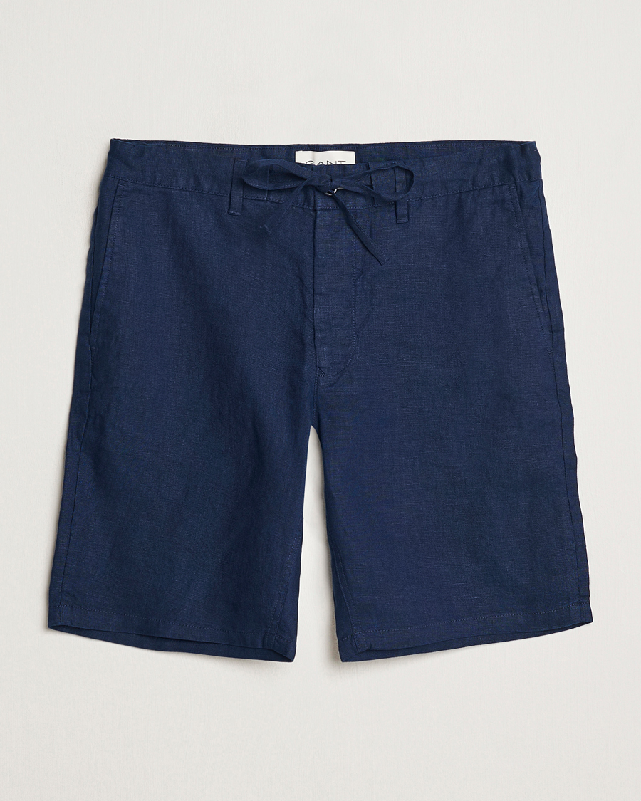 Heren | Korte broek | GANT | Relaxed Linen Drawstring Shorts Marine