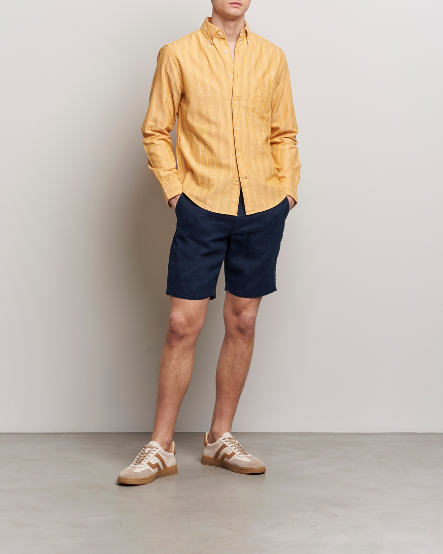 Heren | Korte broek | GANT | Relaxed Linen Drawstring Shorts Marine