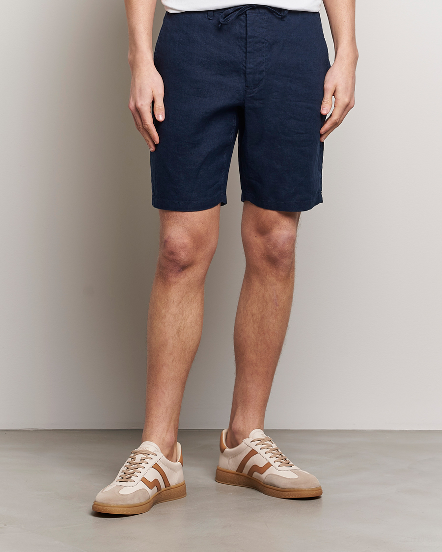 Heren | Linnen shorts | GANT | Relaxed Linen Drawstring Shorts Marine