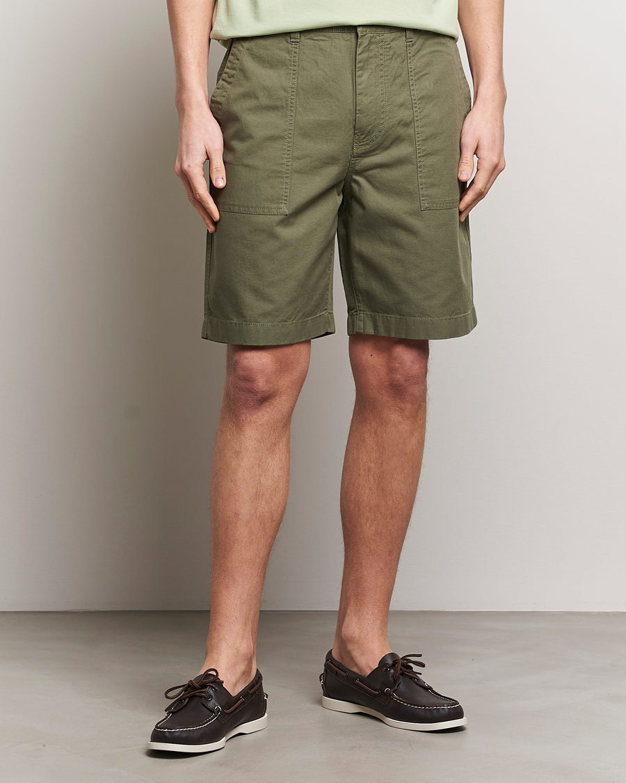 Heren | Preppy Authentic | GANT | Cotton/Linen Shorts Four Leaf Clover