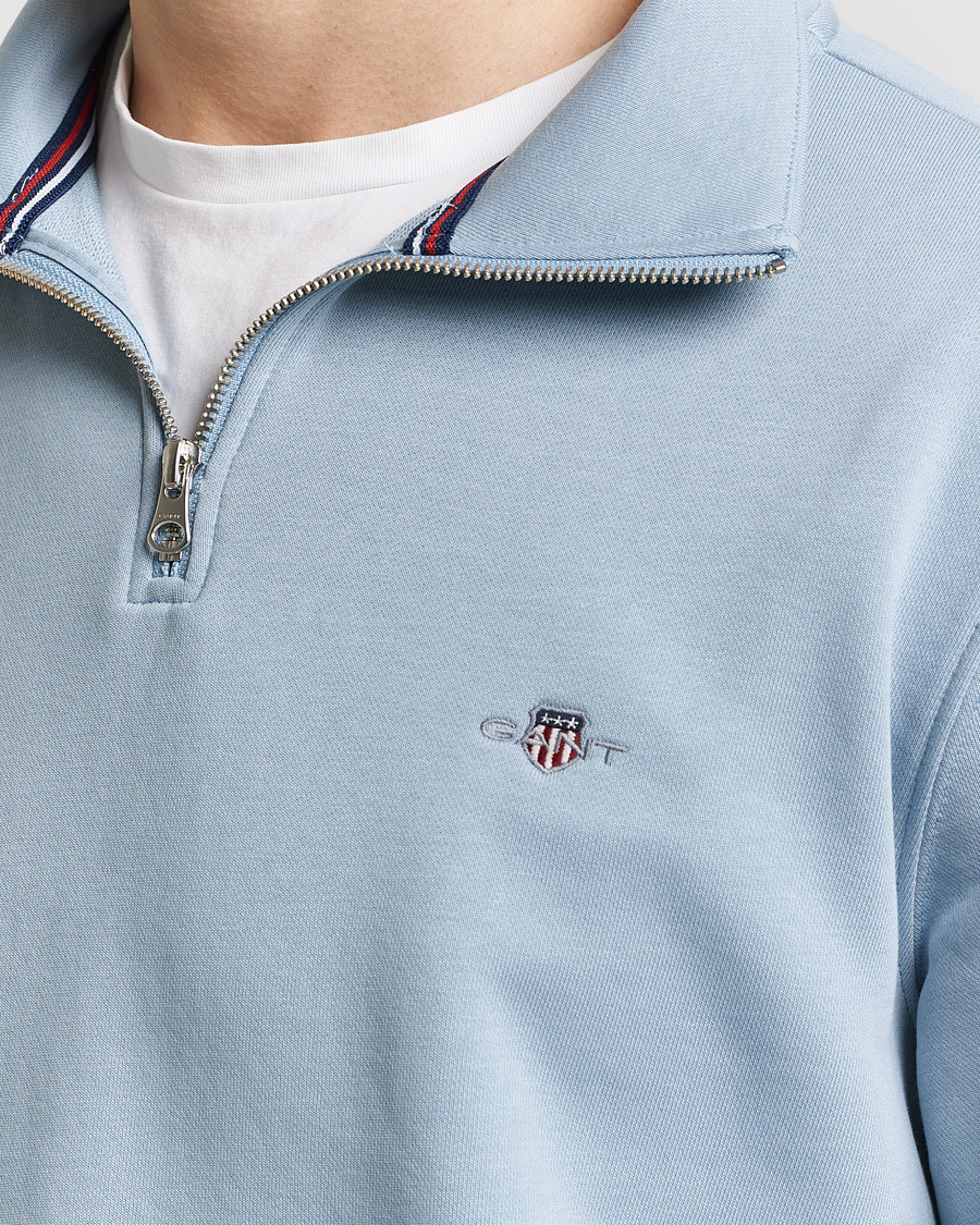 Heren | Truien | GANT | Original Shield Half Zip Sweater Dove Blue