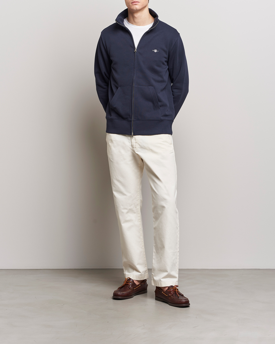 Heren | Truien | GANT | Original Full Zip Evening Blue