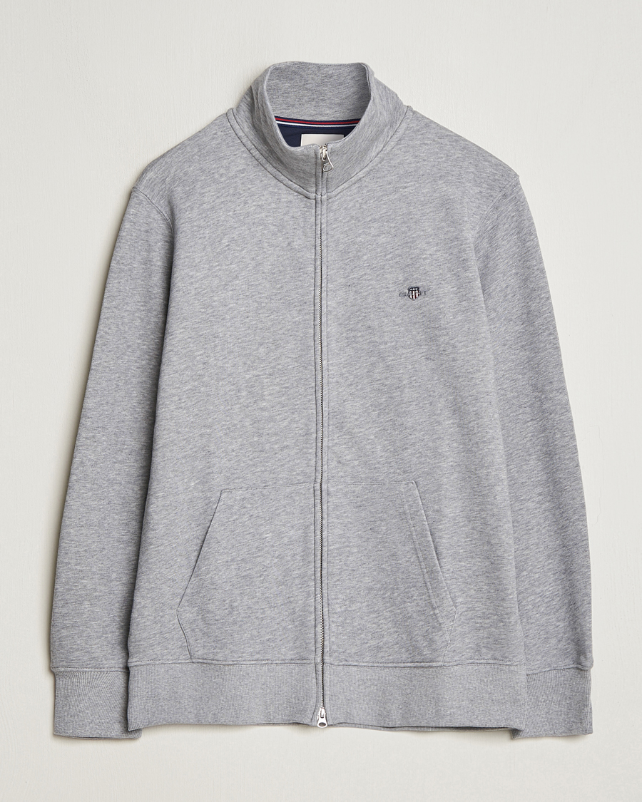 Heren | Truien | GANT | Original Full Zip Grey Melange