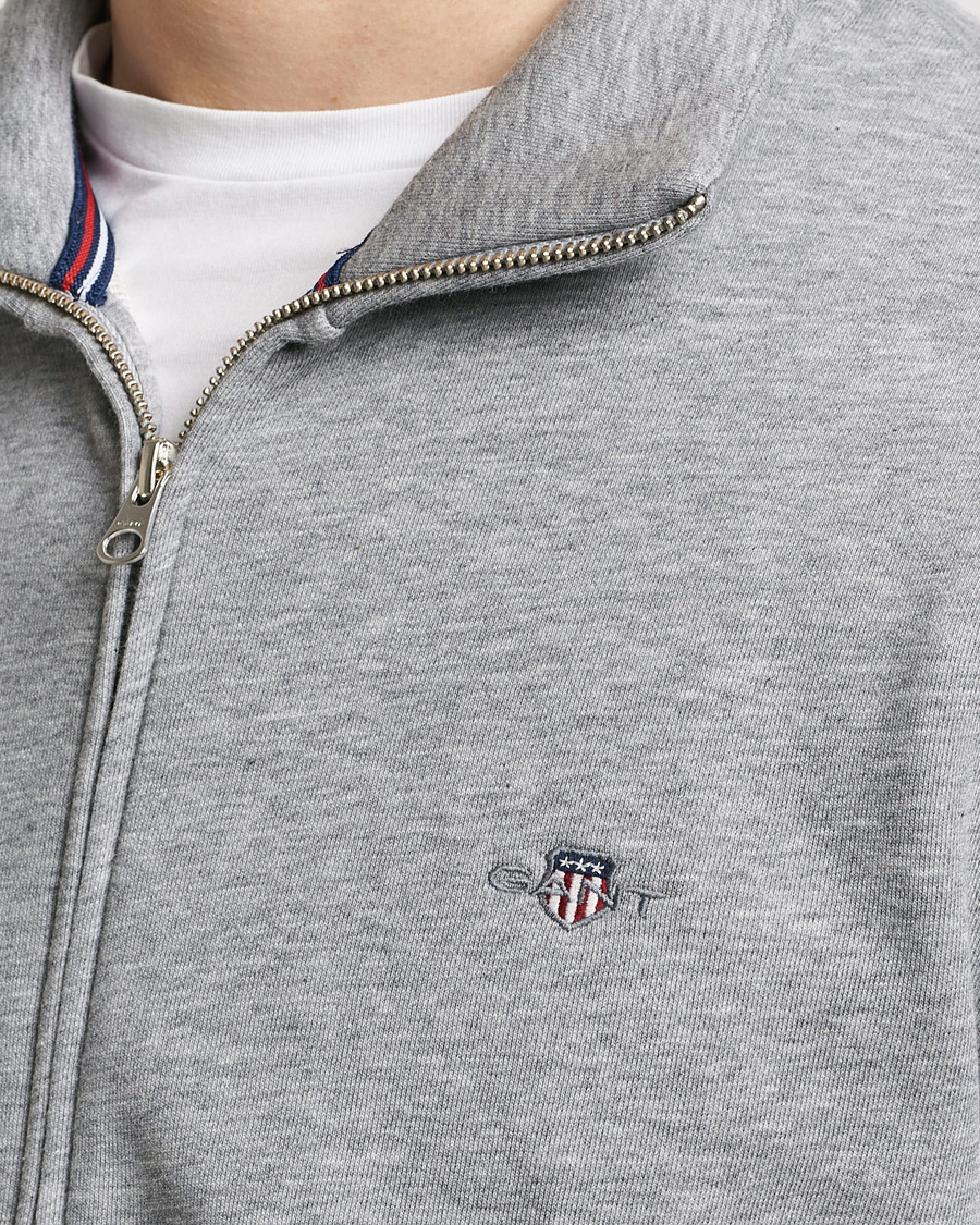 Heren | Truien | GANT | Original Full Zip Grey Melange