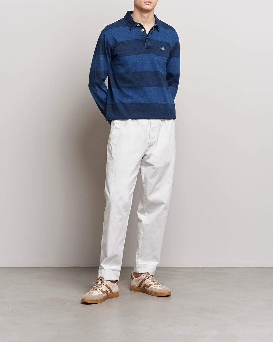 Heren | Truien | GANT | Barstriped Rugger Navy/Indigo