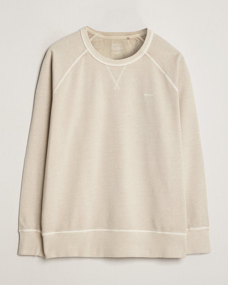 Heren | Truien | GANT | Sunbleached Crew Neck Sweatshirt Silky Beige