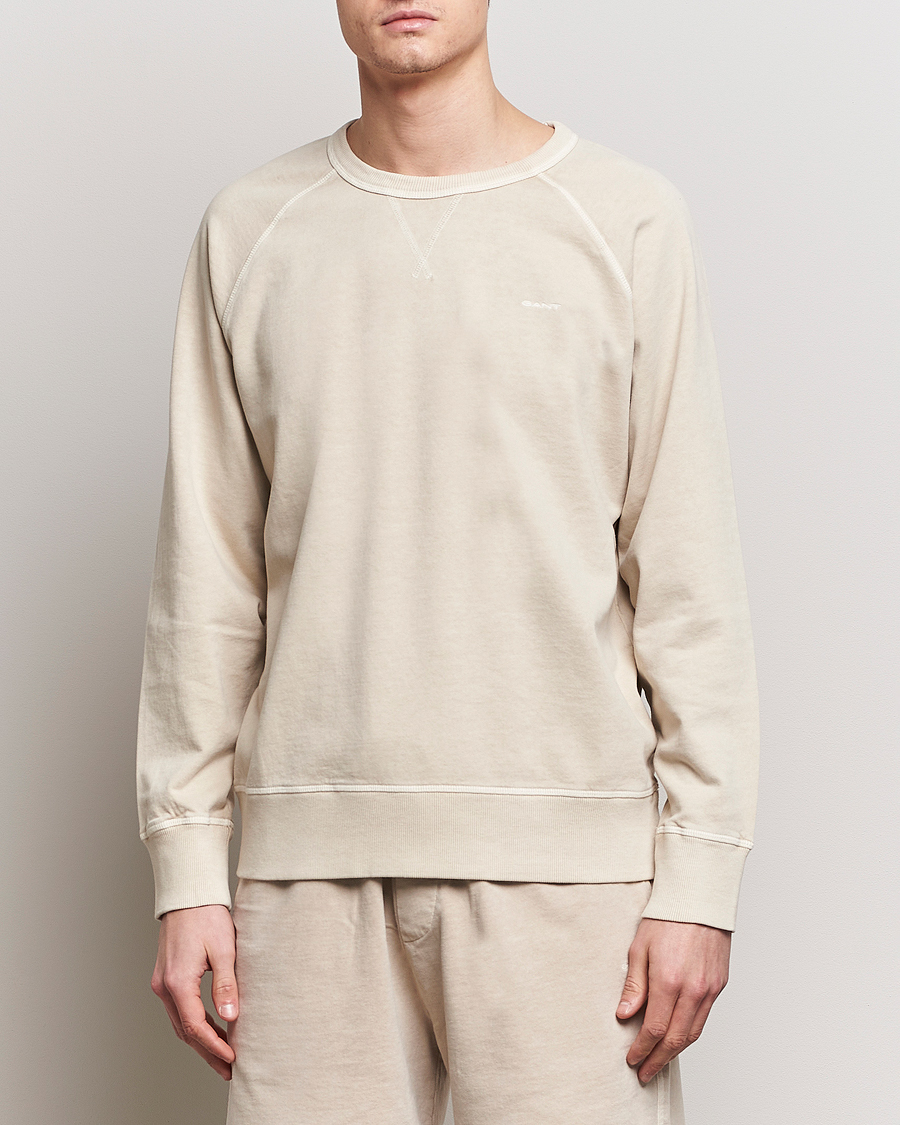 Men |  | GANT | Sunbleached Crew Neck Sweatshirt Silky Beige