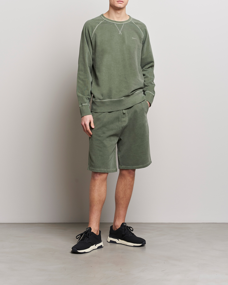 Heren | Truien | GANT | Sunbleached Crew Neck Sweatshirt Pine Green