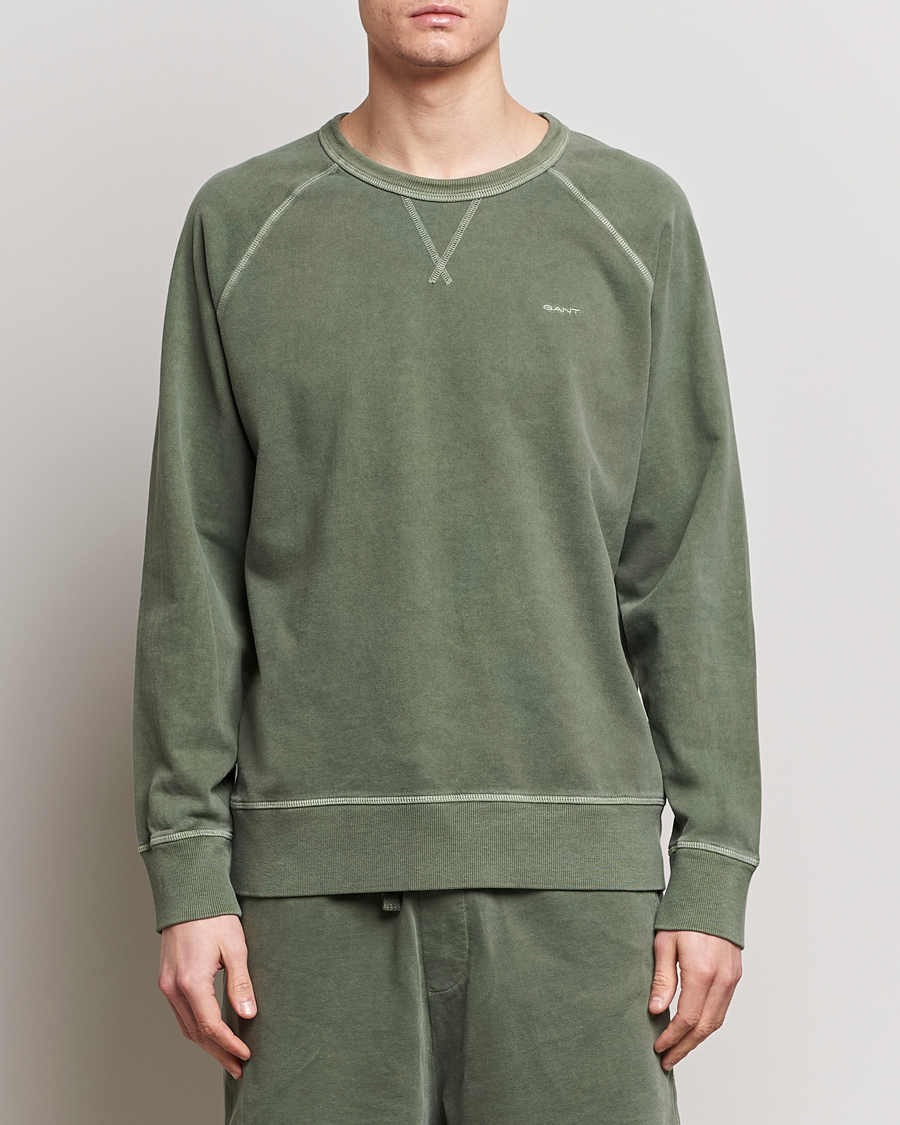 Heren | Sweatshirts | GANT | Sunbleached Crew Neck Sweatshirt Pine Green