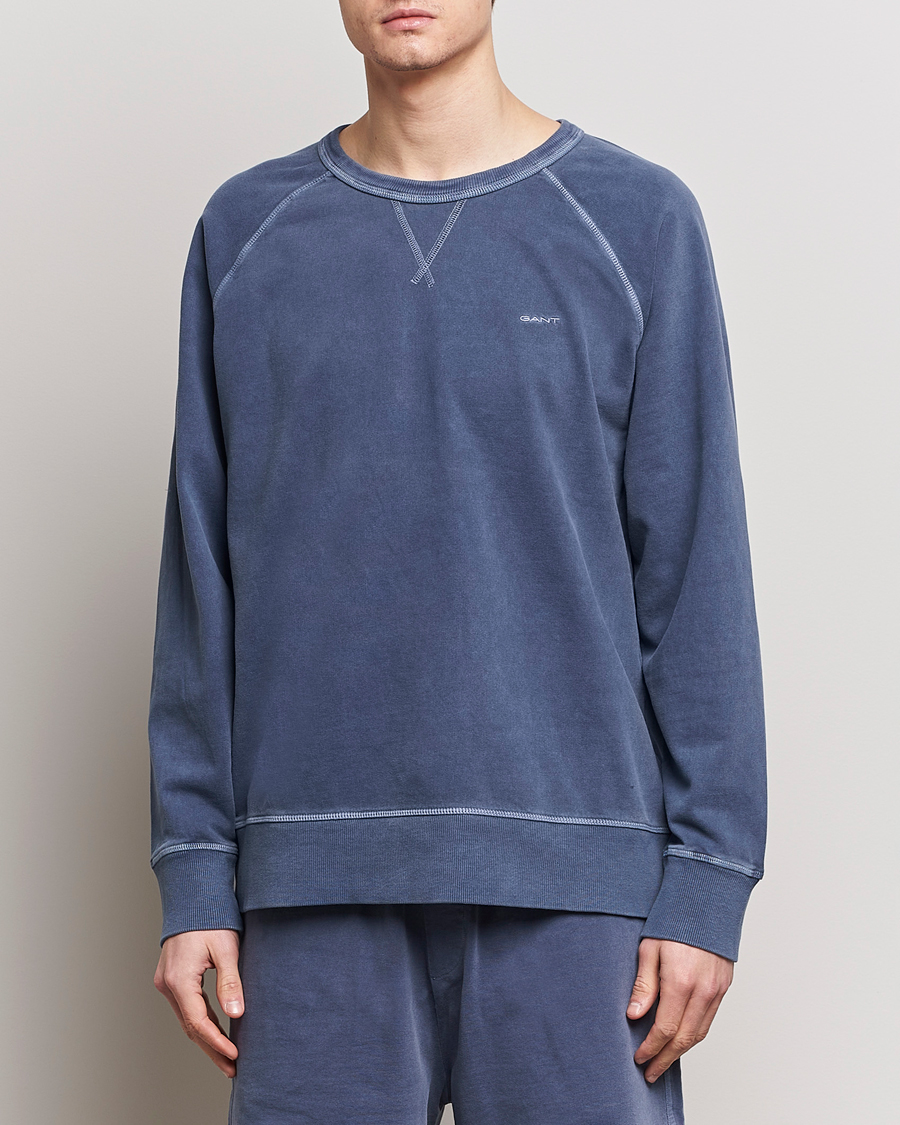 Heren | Sale | GANT | Sunbleached Crew Neck Sweatshirt Dusty Blue Sea