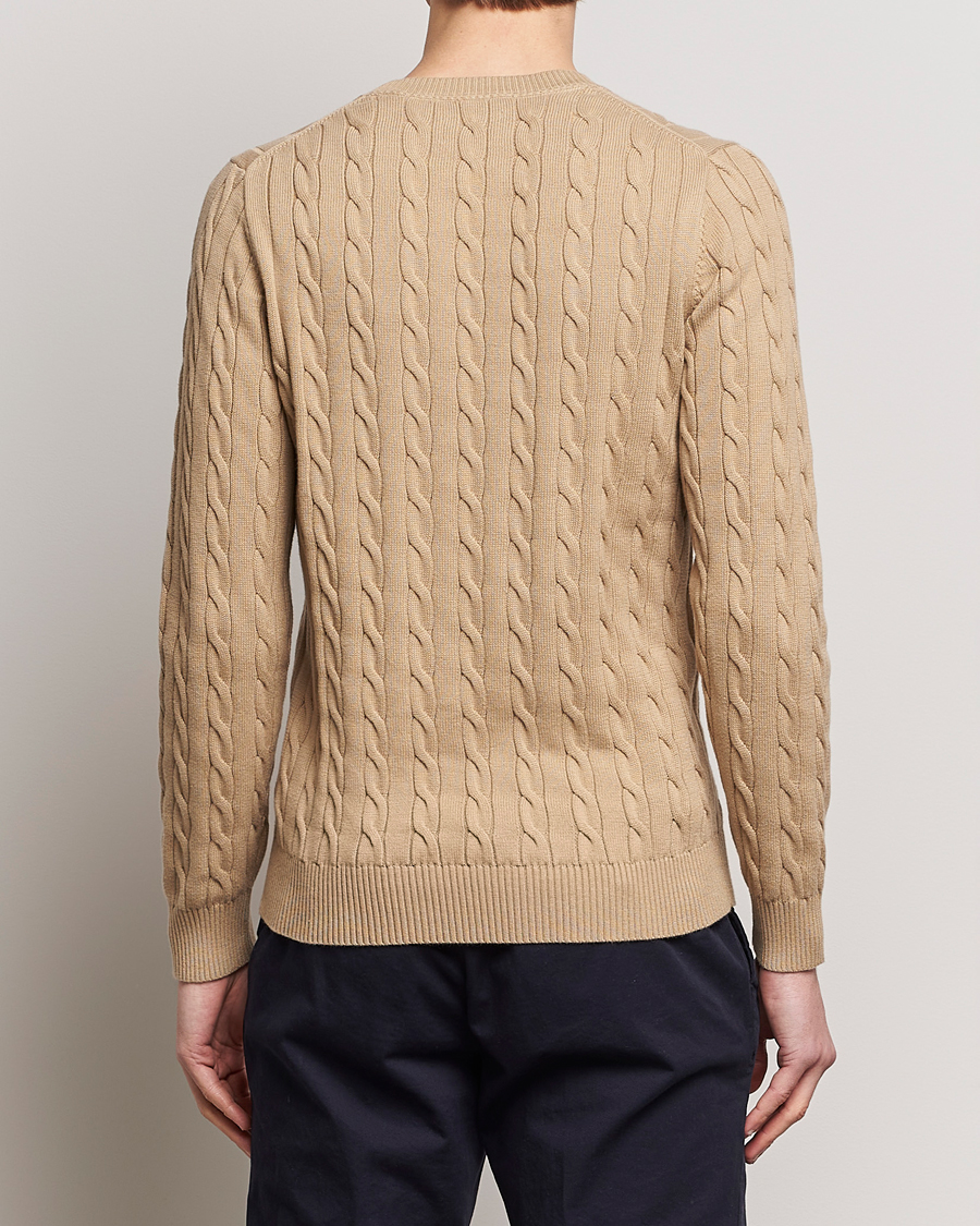 Heren | Truien | GANT | Cotton Cable Crew Neck Pullover Dark Khaki