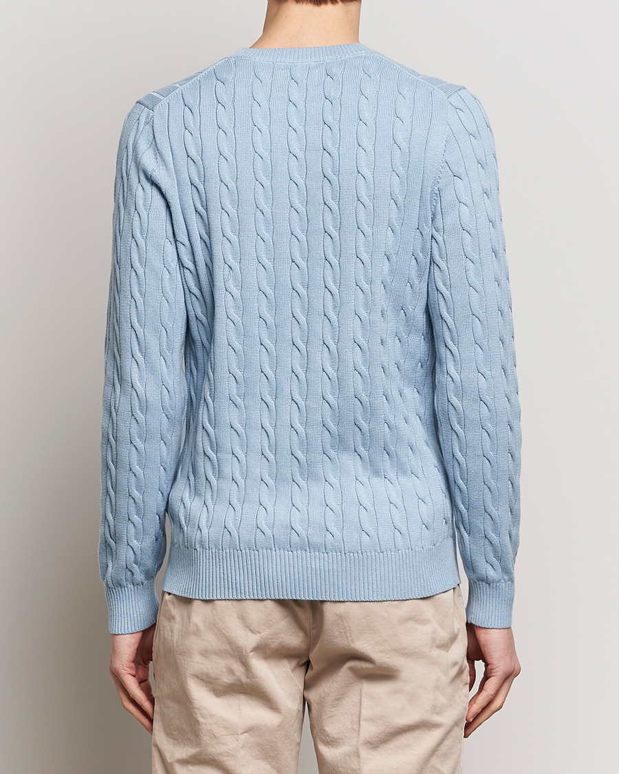 Heren | Truien | GANT | Cotton Cable Crew Neck Pullover Dove Blue