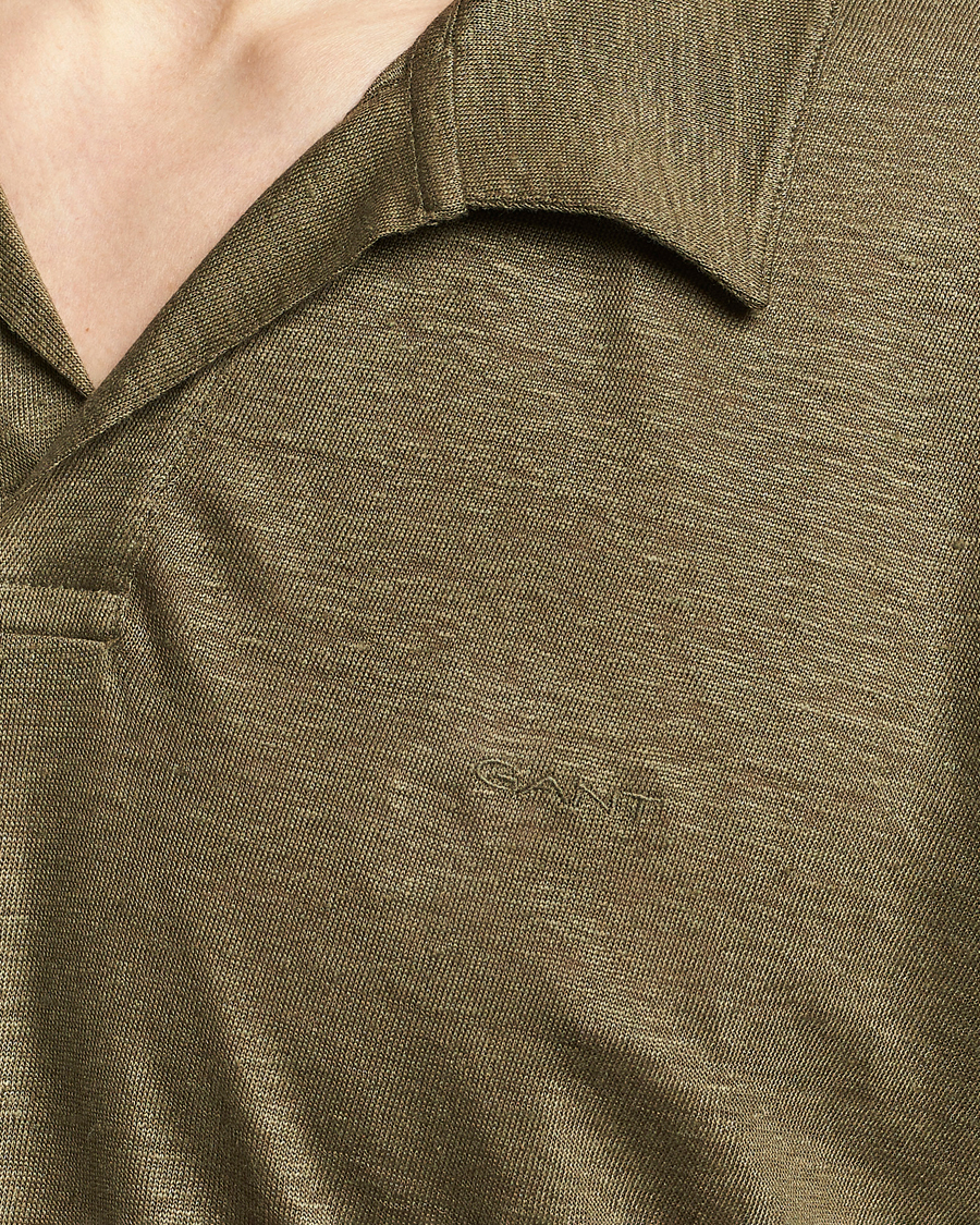Heren | Polo's | GANT | Linen Polo Juniper Green