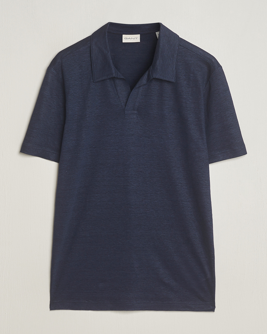 Heren | Polo's | GANT | Linen Polo Evening Blue
