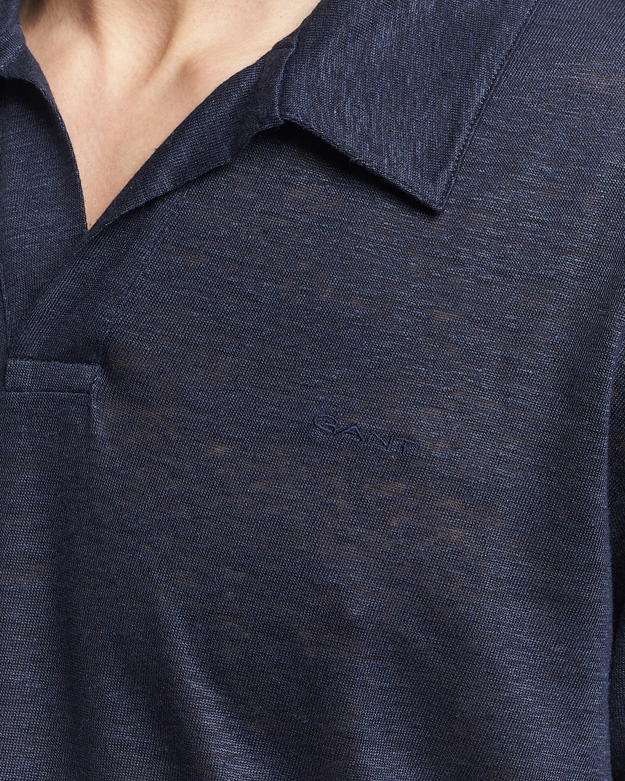 Heren | Polo's | GANT | Linen Polo Evening Blue