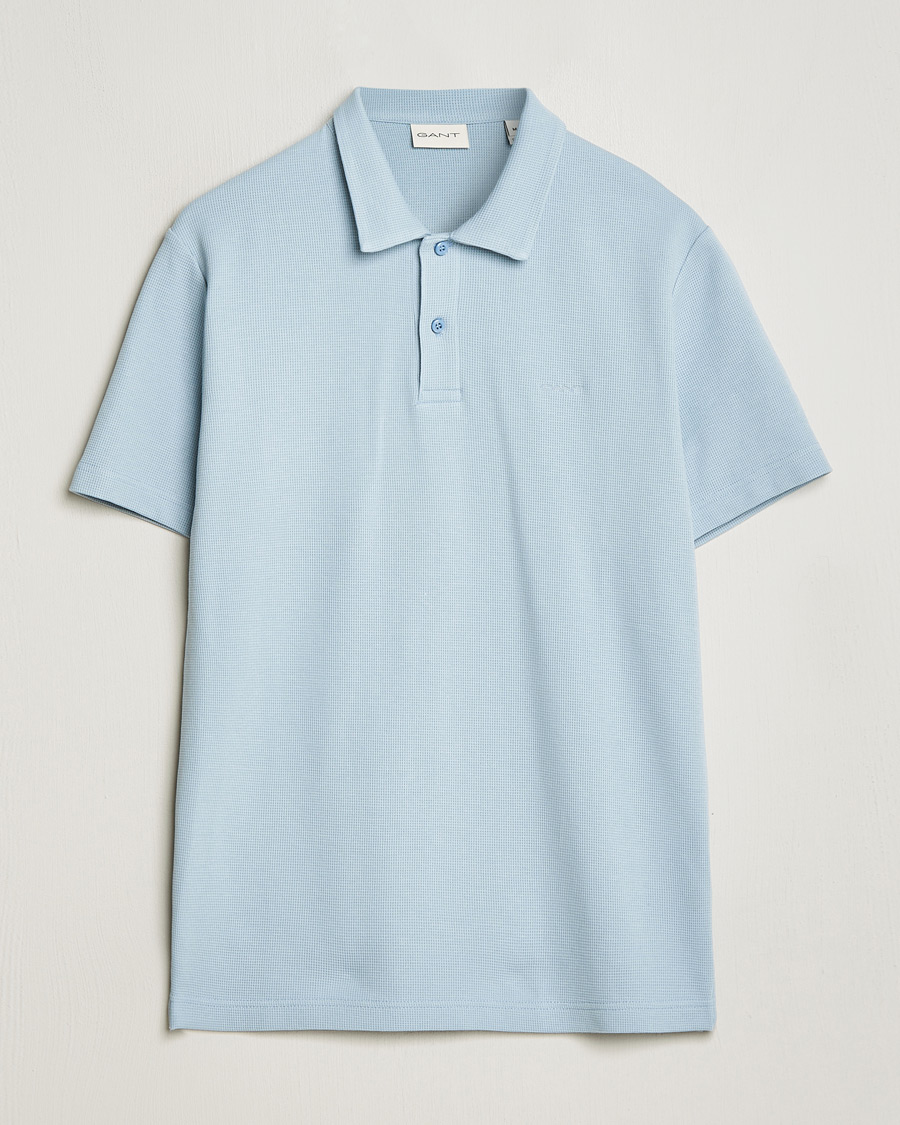 Heren | Polo's | GANT | Waffle Textured Polo Dove Blue