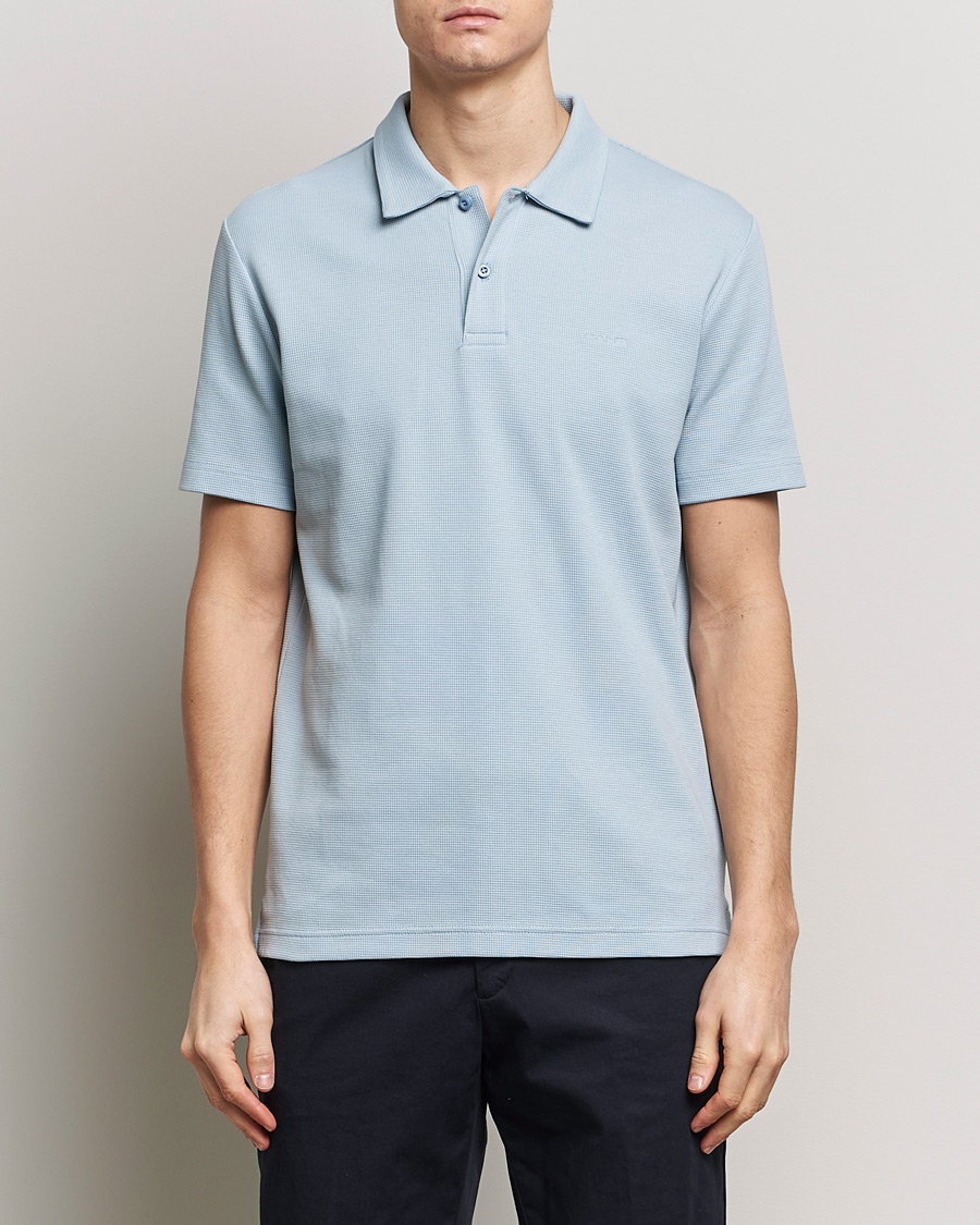 Heren |  | GANT | Waffle Textured Polo Dove Blue