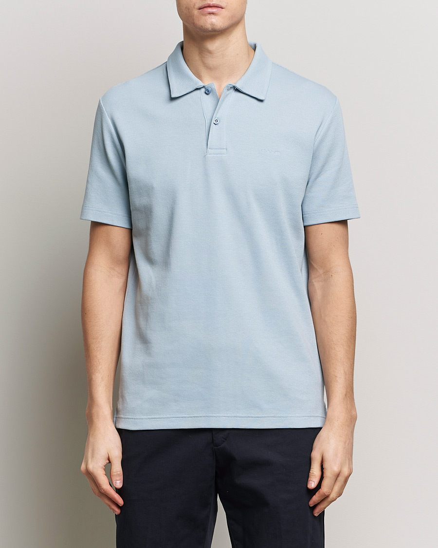 Heren | Polo's | GANT | Waffle Textured Polo Dove Blue