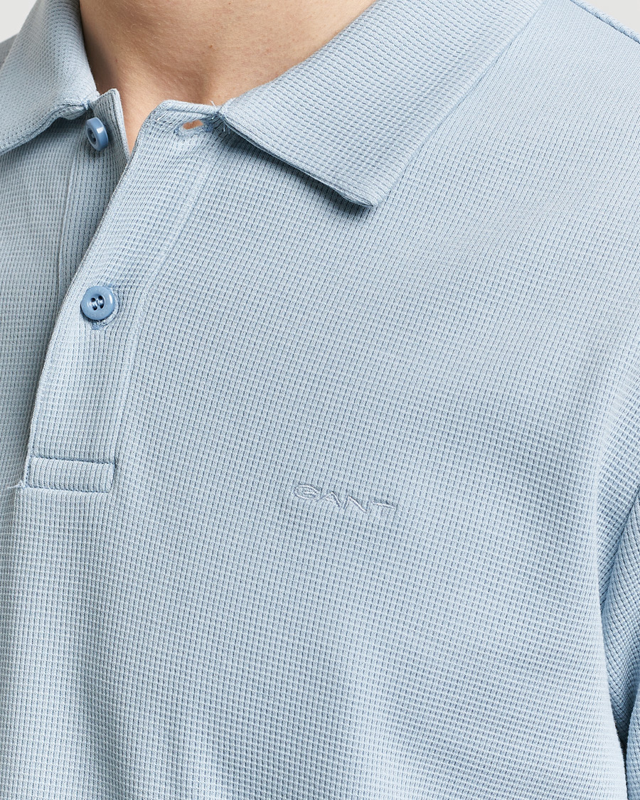 Heren | Polo's | GANT | Waffle Textured Polo Dove Blue