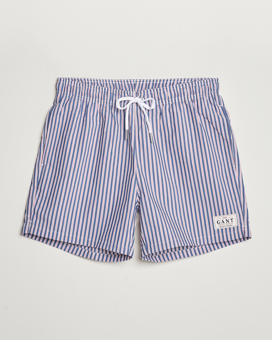Heren | Zwembroek | GANT | Striped Seersucker Swimshorts Deep Blue