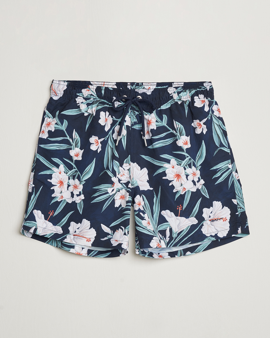 Heren | Zwembroek | Gant | Printed Flower Swimshorts Evening Blue
