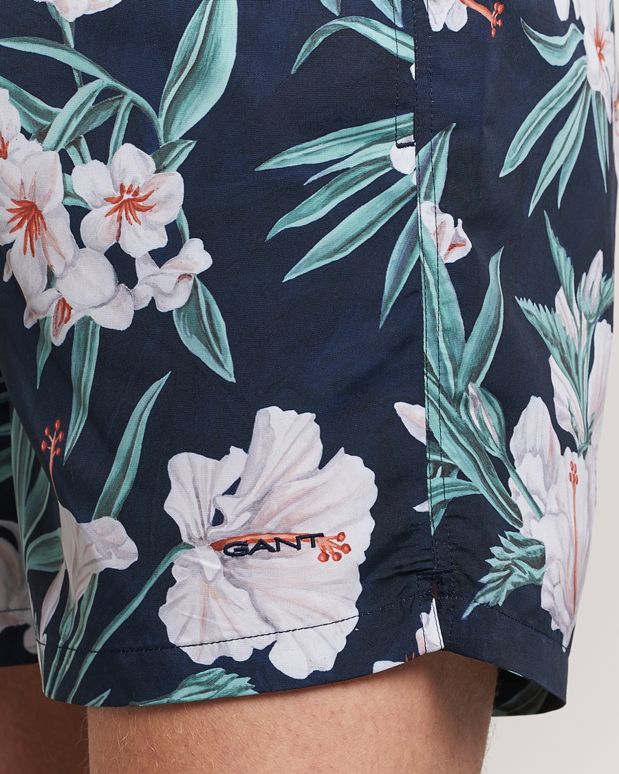 Heren | Zwembroek | GANT | Printed Flower Swimshorts Evening Blue