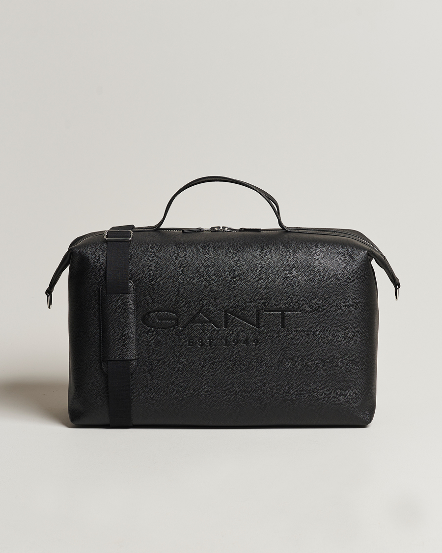 Heren | GANT Leather Weekendbag Black | GANT | Leather Weekendbag Black