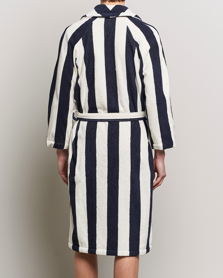 Heren | Pyjama's en gewaden | GANT | Striped Robe Evening Blue/White
