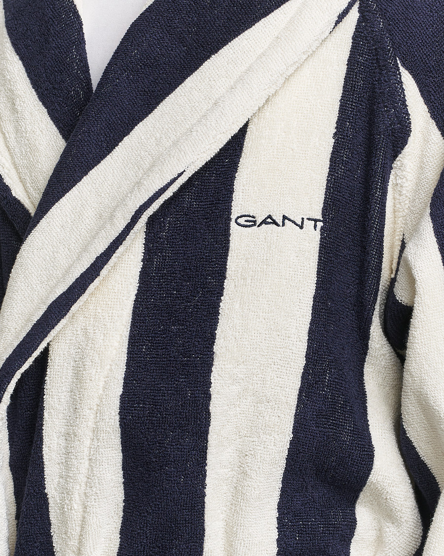 Heren | Pyjama's en gewaden | GANT | Striped Robe Evening Blue/White