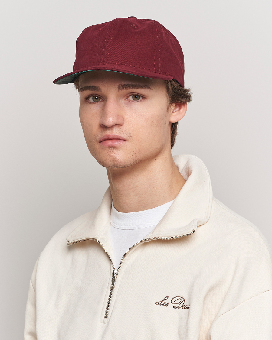 Heren | Accessoires | Ebbets Field Flannels | Made in USA Unlettered Cotton Cap Burgundy