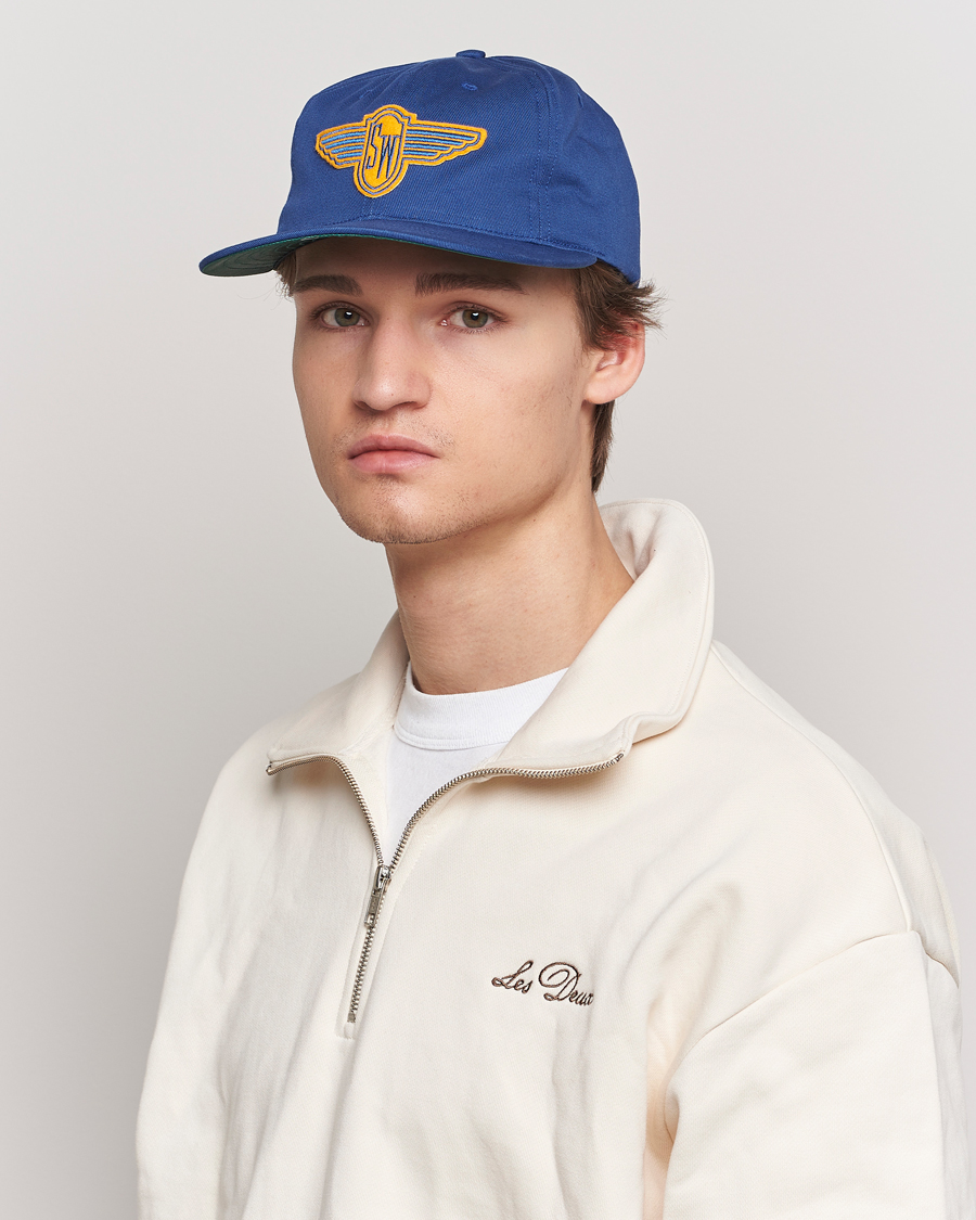 Heren | Ebbets Field Flannels Made in USA Stewart-Warner 1930 Vintage Cap Blue | Ebbets Field Flannels | Made in USA Stewart-Warner 1930 Vintage Cap Blue