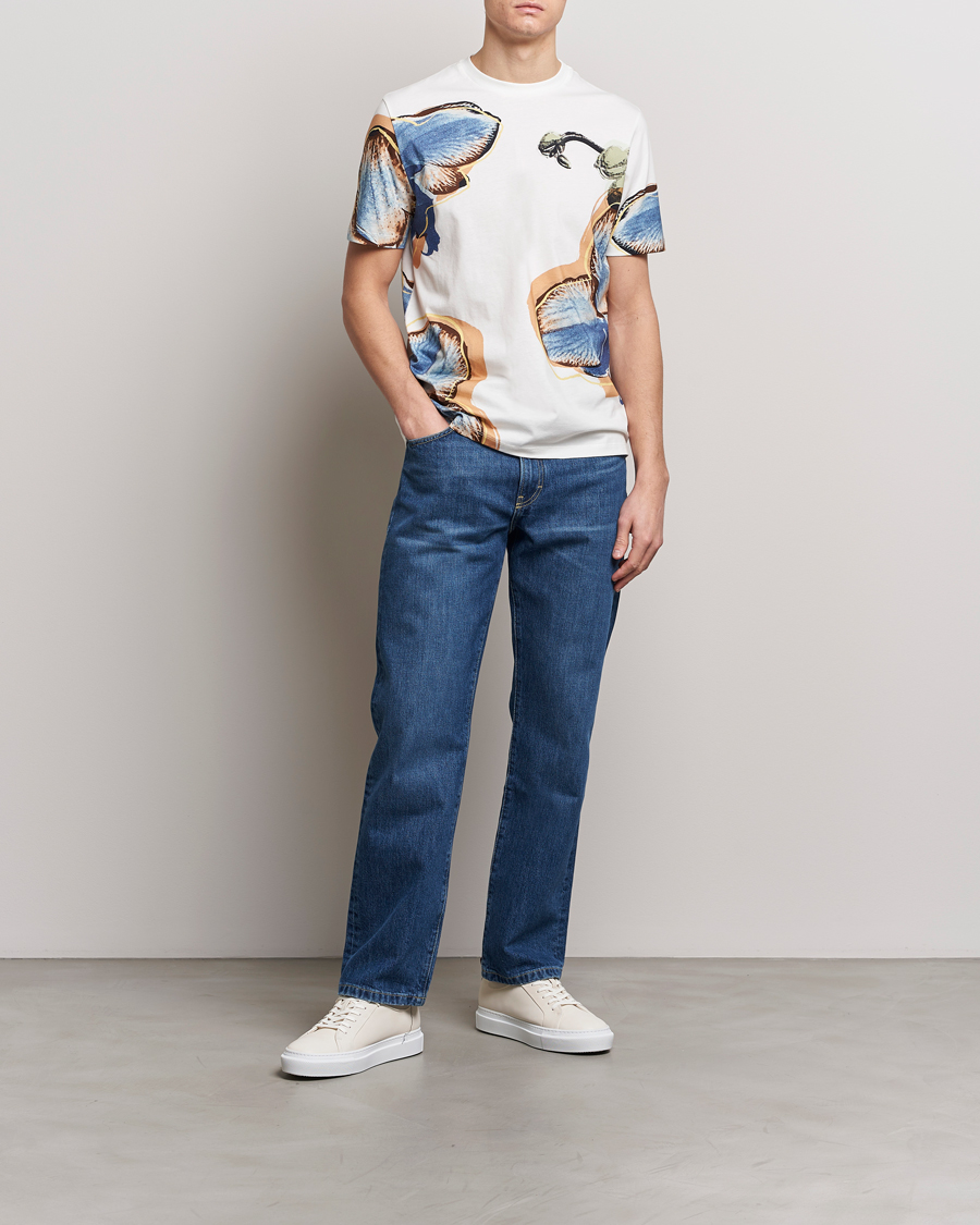 Heren | T-shirts | Paul Smith | Organic Cotton Printed Orchid T-Shirt White