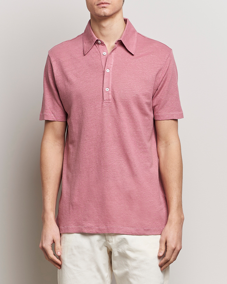 Heren | Poloshirts met korte mouwen | Paul Smith | Linen Polo Pink