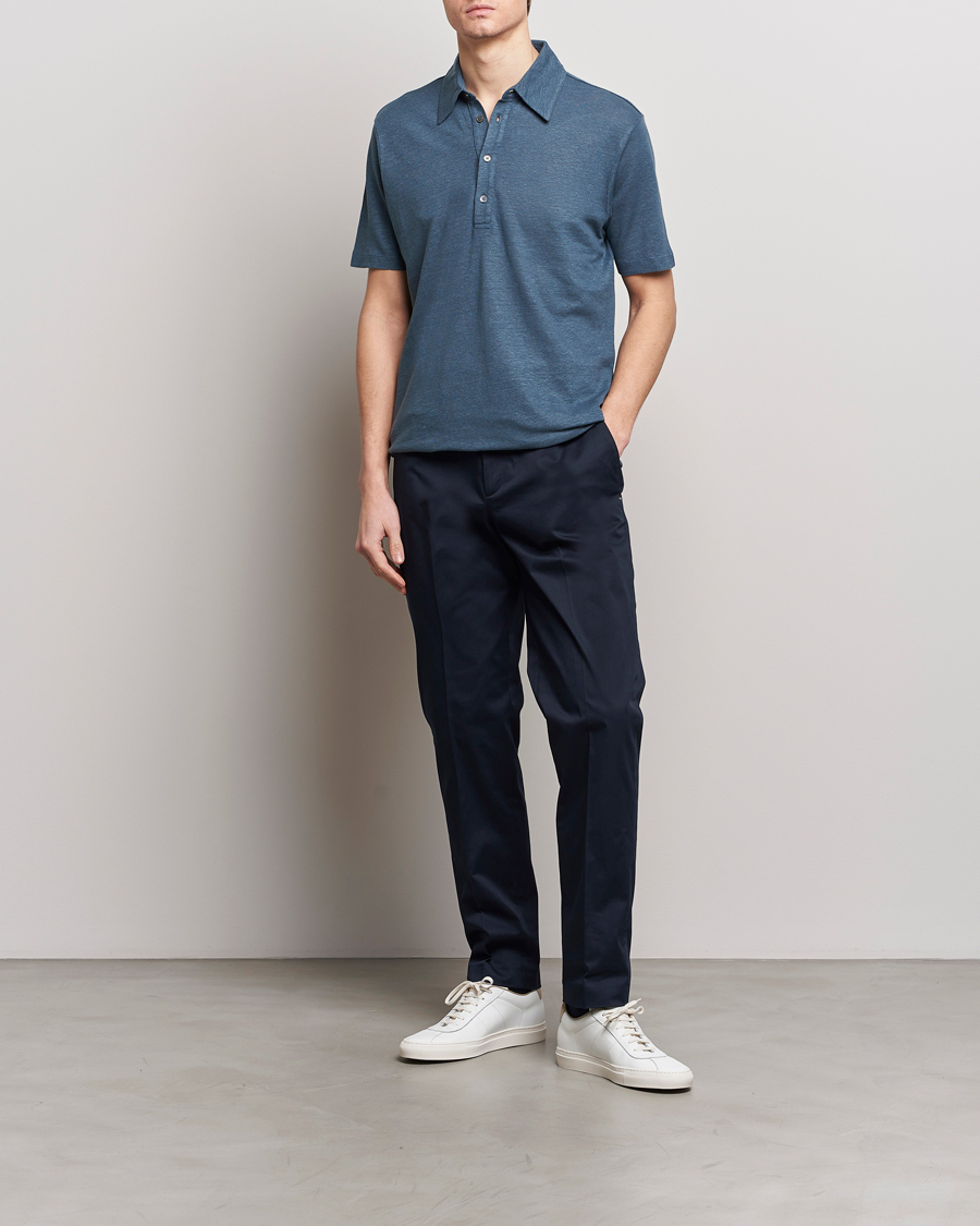 Heren | Polo's | Paul Smith | Linen Polo Blue