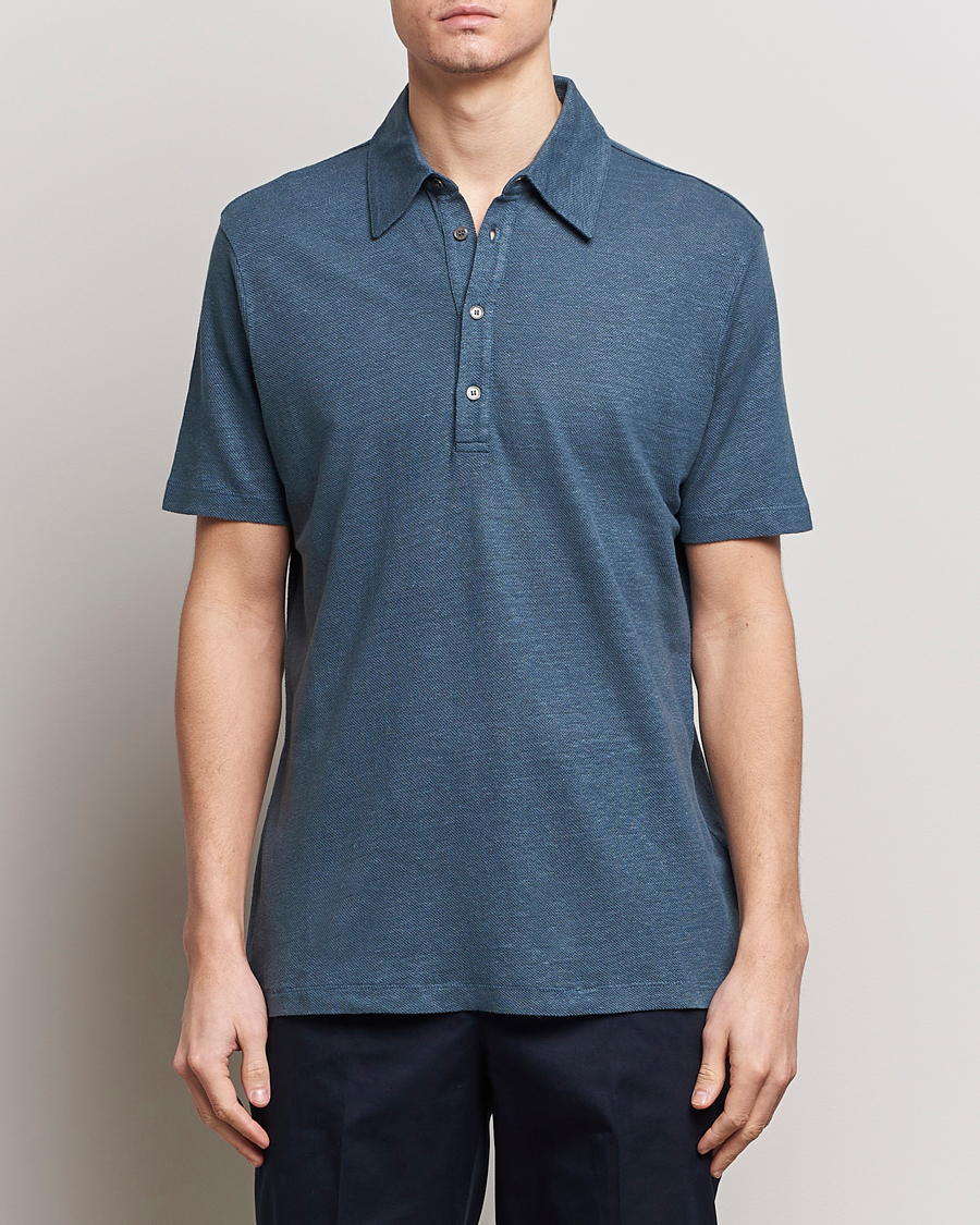 Heren | Poloshirts met korte mouwen | Paul Smith | Linen Polo Blue