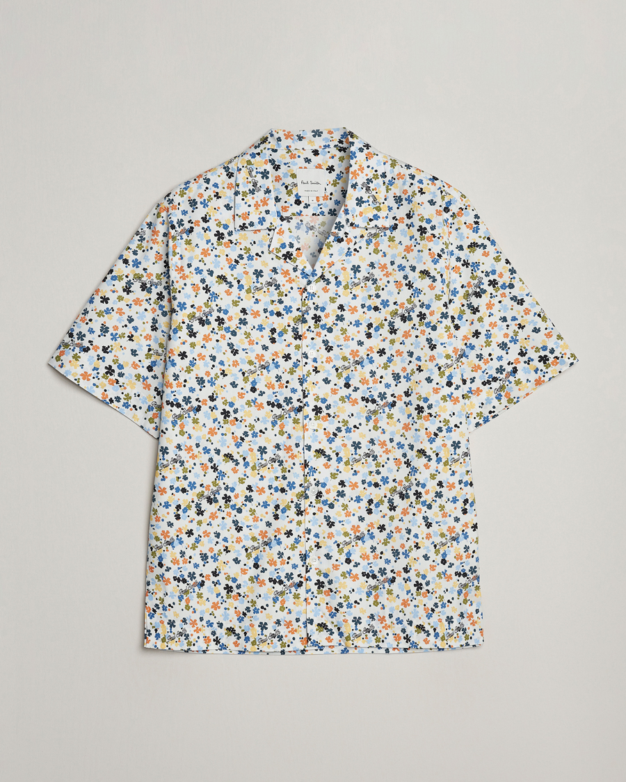 Heren | Overhemden | Paul Smith | Printed Flower Resort Short Sleeve Shirt White