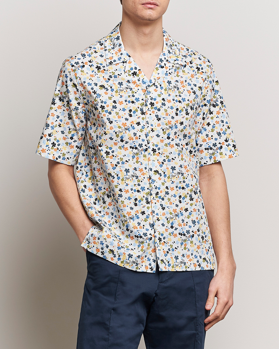 Heren | Overhemden met korte mouwen | Paul Smith | Printed Flower Resort Short Sleeve Shirt White