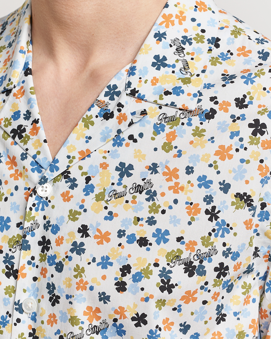 Heren | Overhemden | Paul Smith | Printed Flower Resort Short Sleeve Shirt White