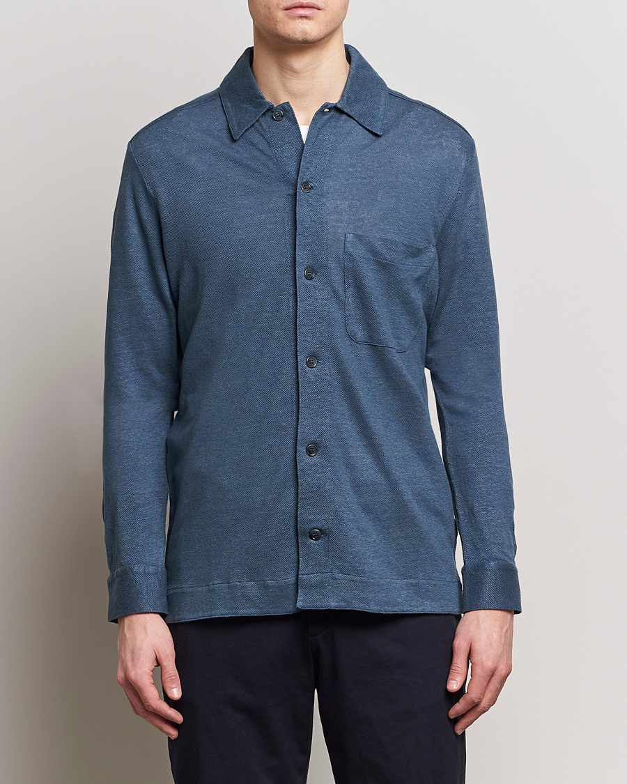 Heren | Linnen overhemden | Paul Smith | Linen Jersey Shirt Blue