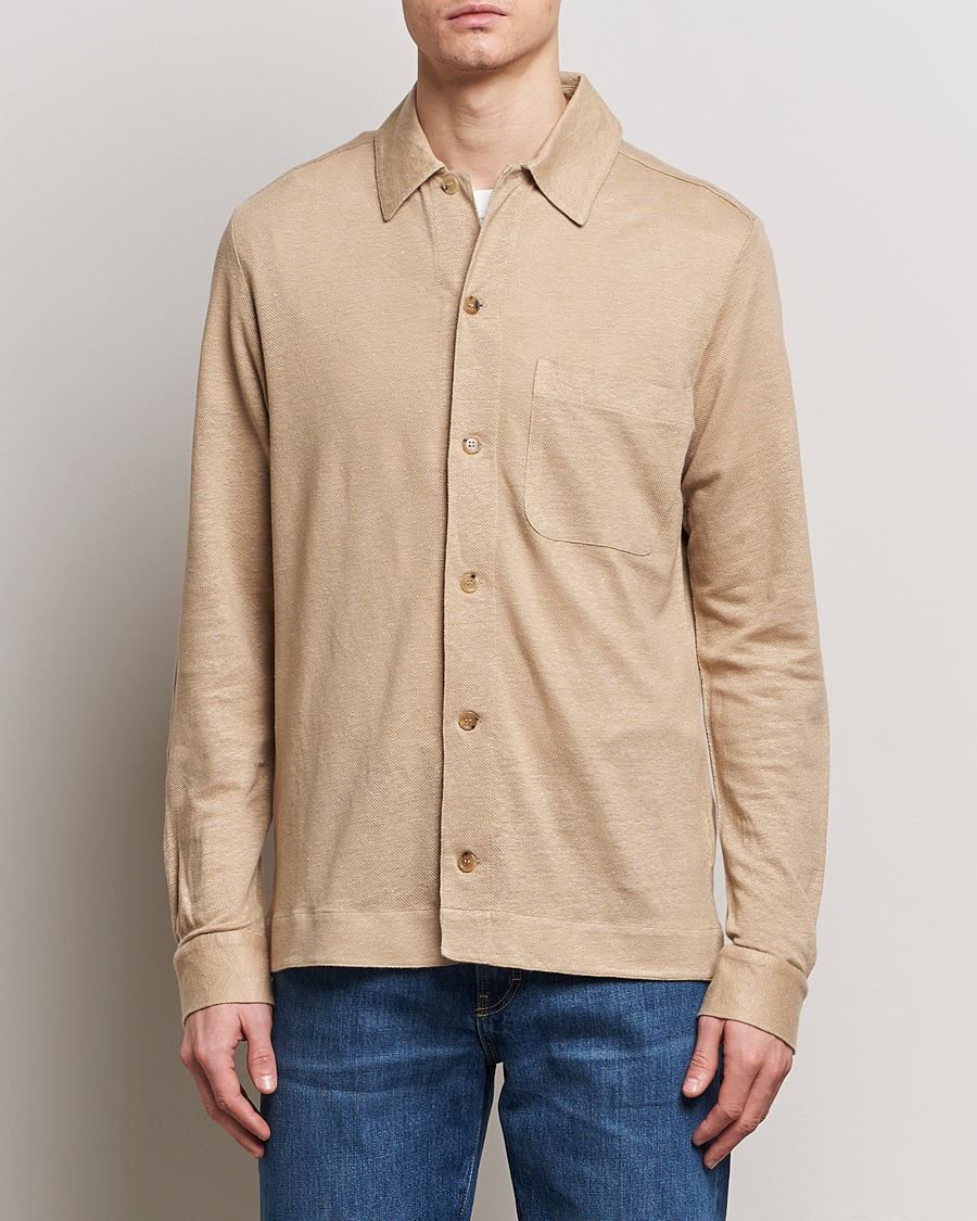 Heren | Linnen overhemden | Paul Smith | Linen Jersey Shirt Beige